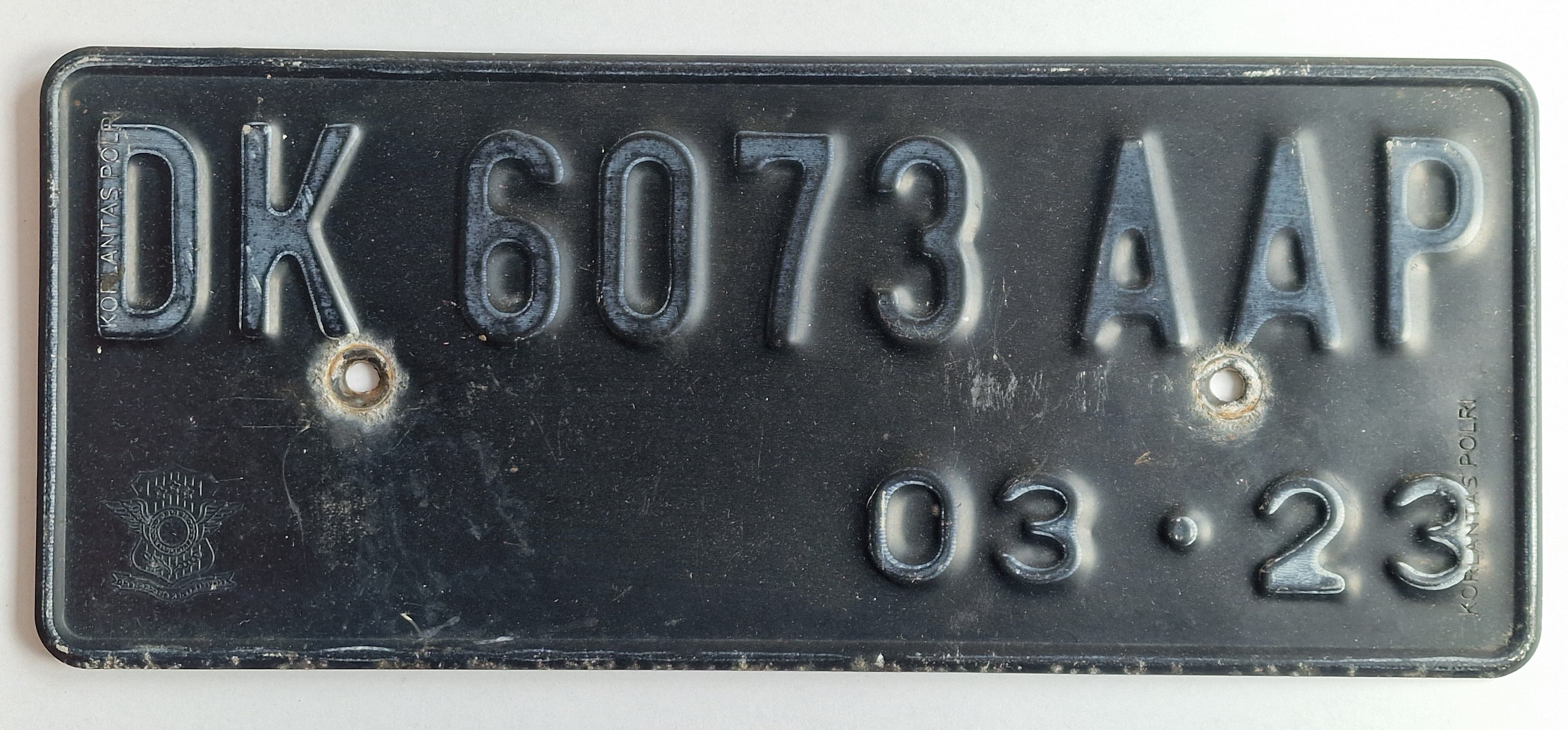 Indonesien Kennzeichen - Bali - DK 6073 AAP