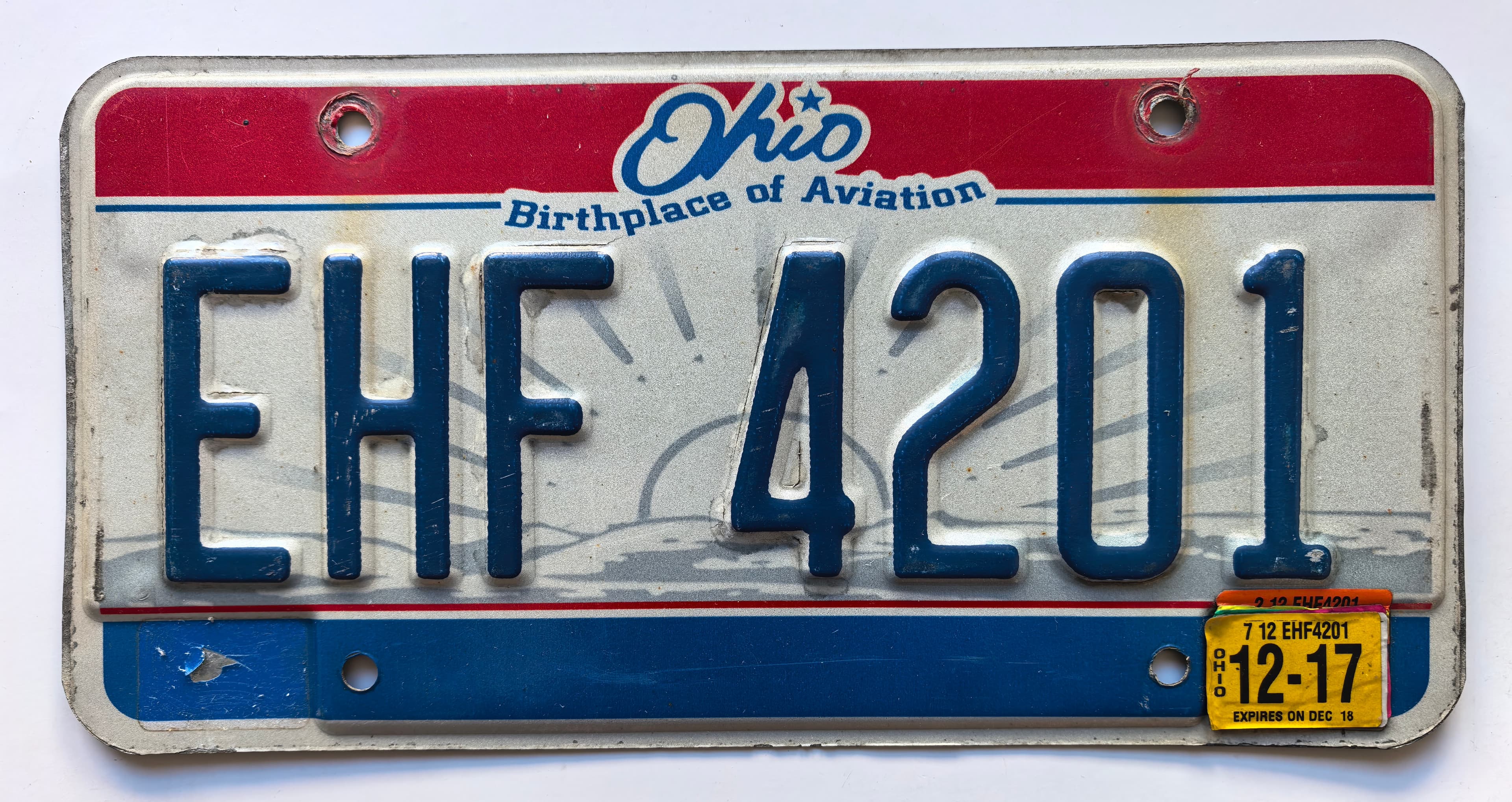 USA Kennzeichen - Ohio - EHF 4201, view 1