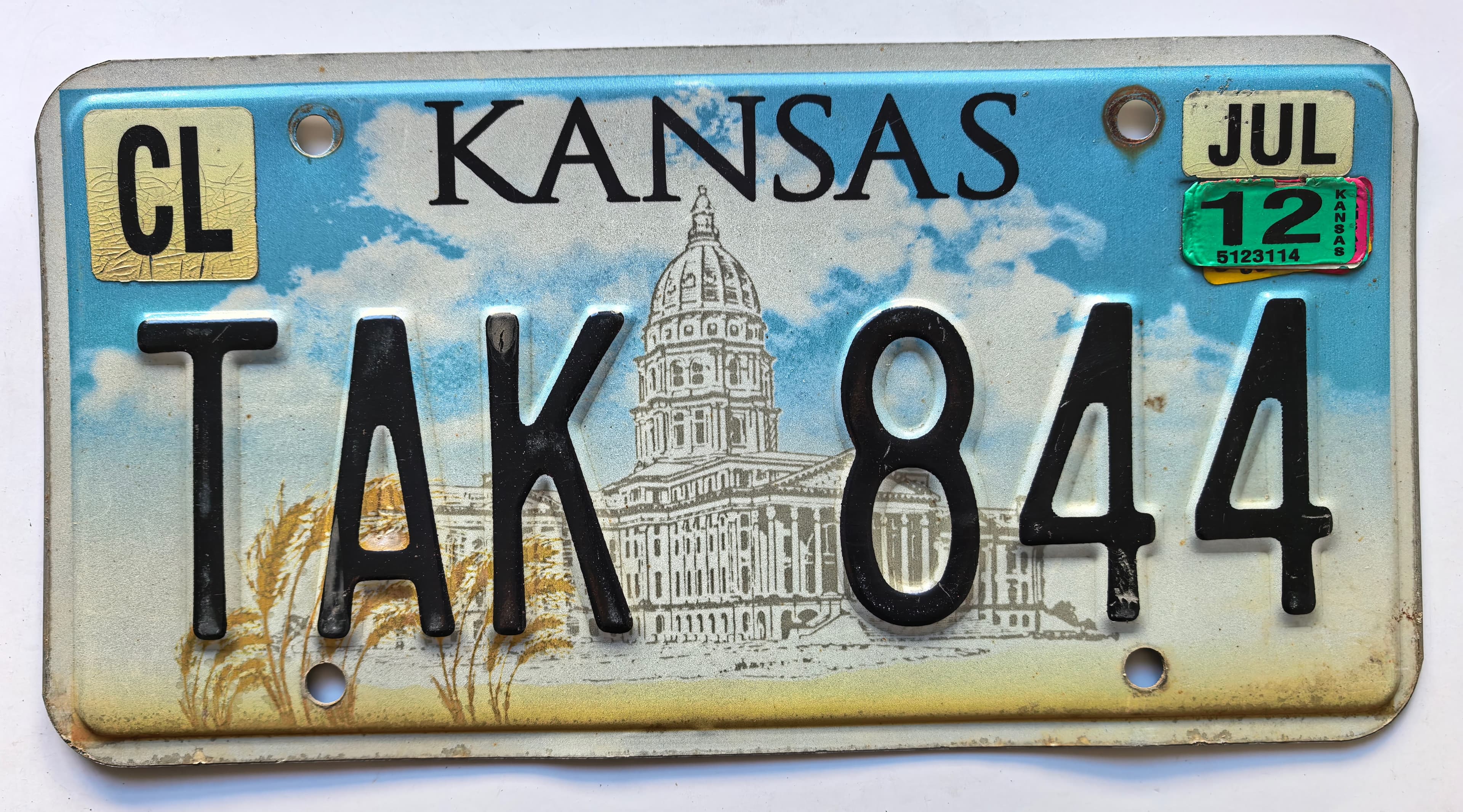 USA Kennzeichen - Kansas - TAK 844, view 1