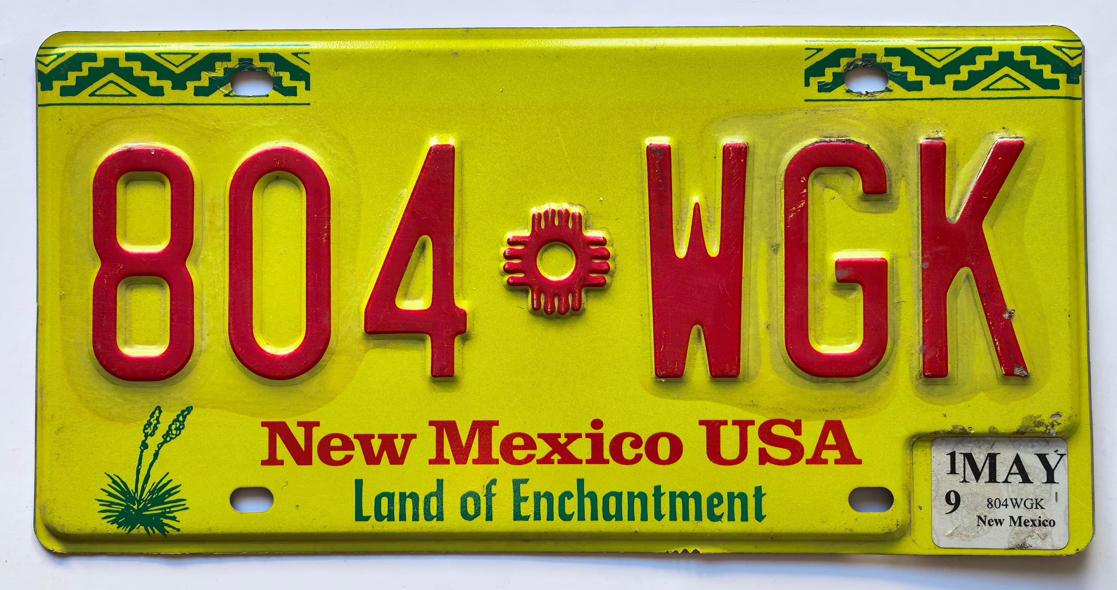 USA Kennzeichen - New Mexico - 804-WGK, view 1